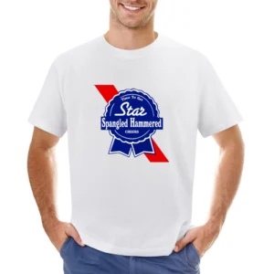 Time To Get Star Spangled Hammered Cheers July 4th PBR Party Parody Gr Asian Size Men T-Shirt