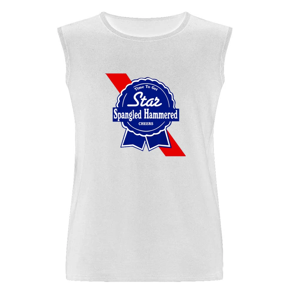 Time To Get Star Spangled Hammered Cheers July 4th PBR Party Parody Gr Men Sleeveless T-Shirt