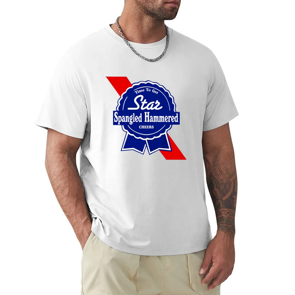 Time To Get Star Spangled Hammered Cheers July 4th PBR Party Parody Gr Premium Men T-shirt