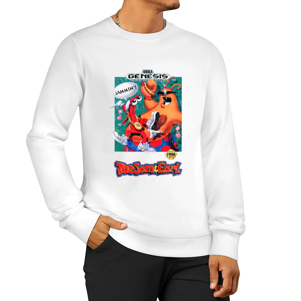 Toejam And Earl Sega Genesis Old School Retro Video Game Fan Distresse Men Pullover Sweatshirt