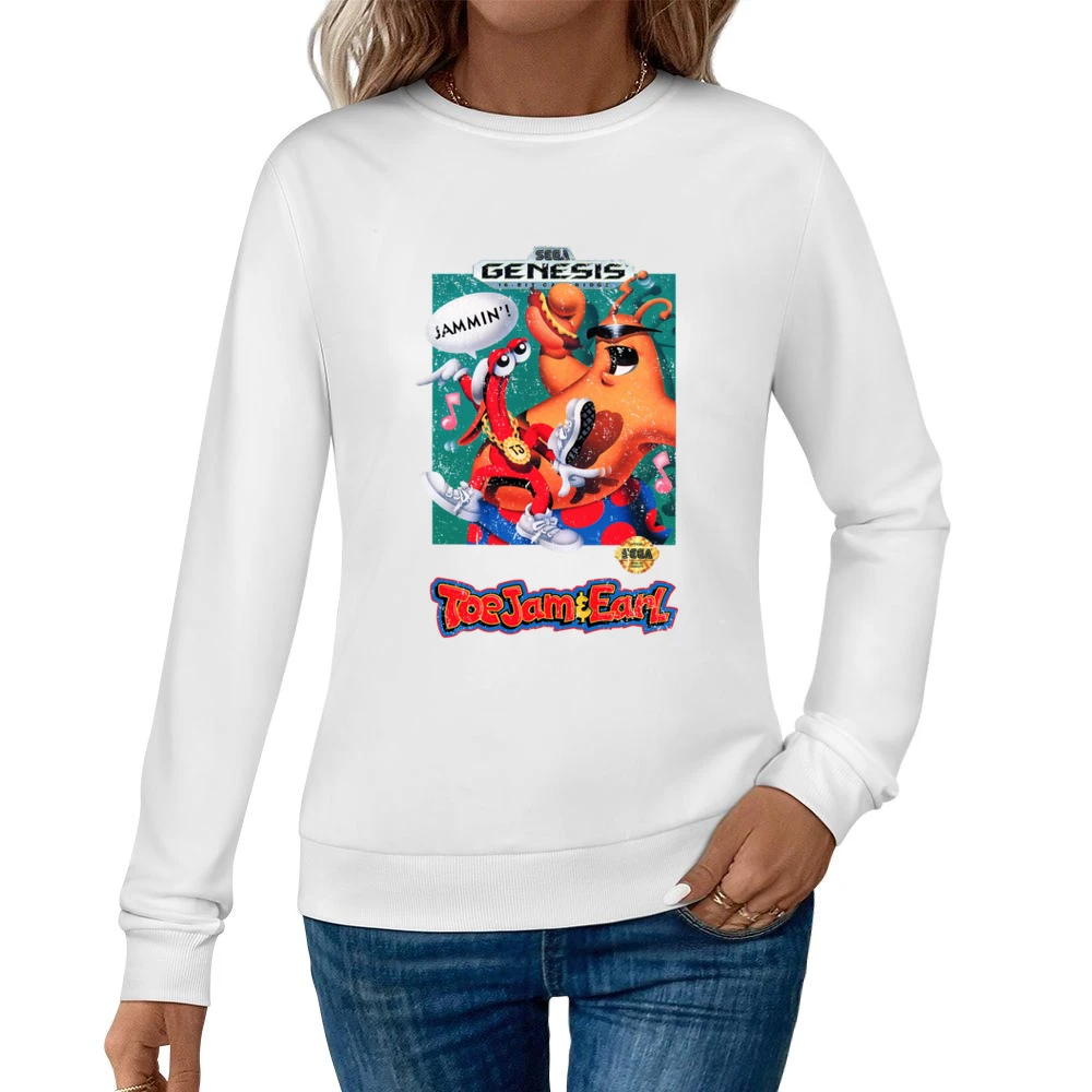 Toejam And Earl Sega Genesis Old School Retro Video Game Fan Distresse Women Pullover Sweatshirt