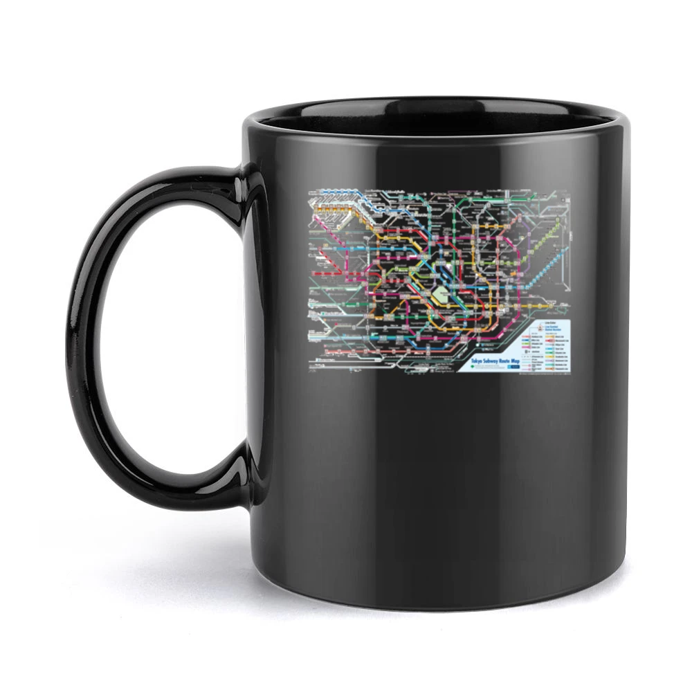 Tokyo Subway Map Black Mug