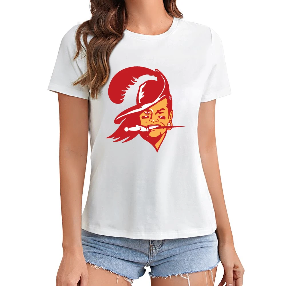 Tom Brady Buccaneer Face Tampa Bay Football Fan Asian Size Women Ladies T-shirt