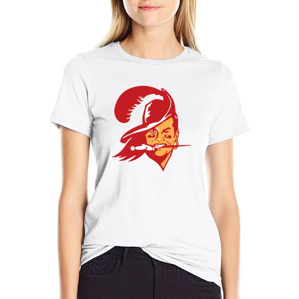 Tom Brady Buccaneer Face Tampa Bay Football Fan US Size Women Ladies T-shirt