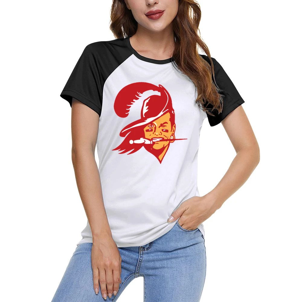 Tom Brady Buccaneer Face Tampa Bay Football Fan Women Ladies Short Sleeve T-Shirt