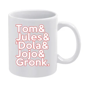 Tom Brady Julian Edelman Gronk Dola Jojo Roll Call New England Footbal White Mug