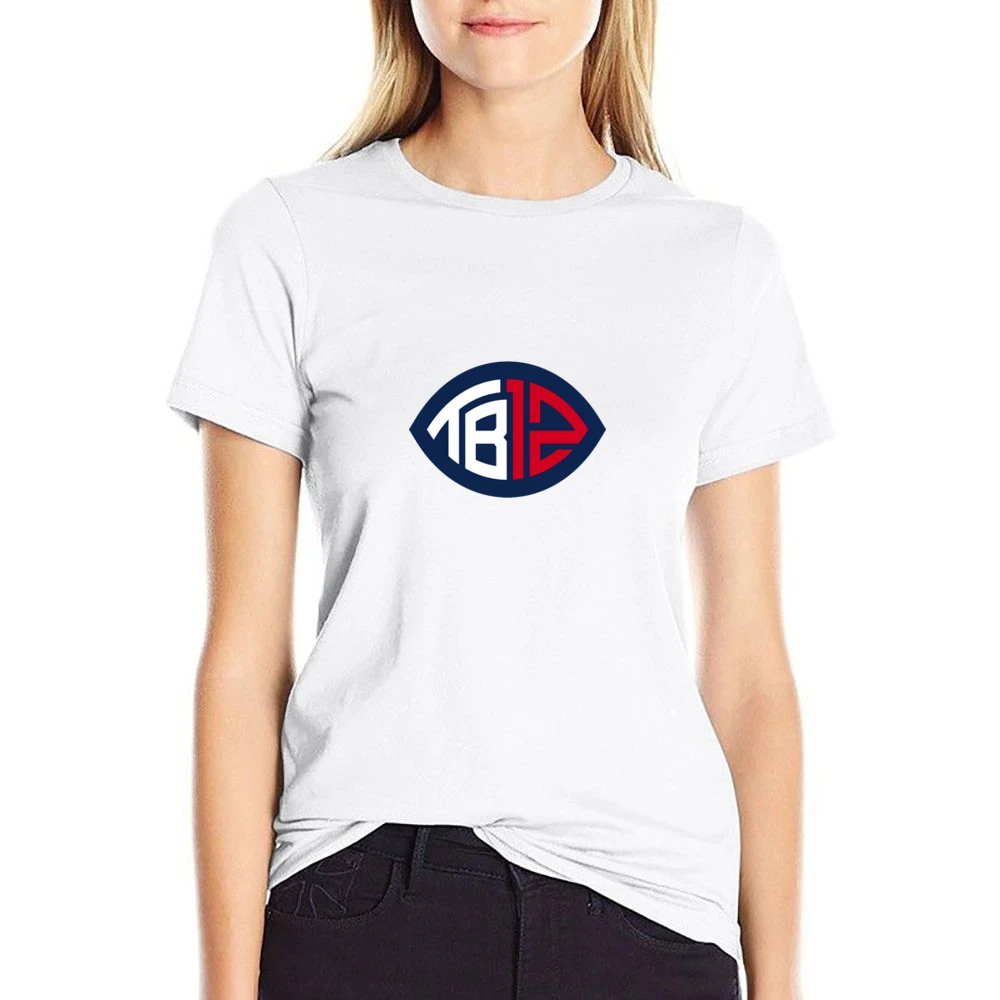 Tom Brady Patriots white Tshirt US Size Women Ladies T-shirt