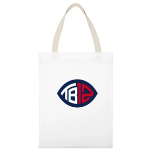 Tom Brady Patriots white Tshirt White Canvas Tote Shopping Bag