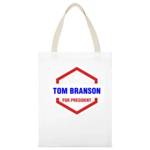 Tom Branson For President 2016 Downton Abbey TV Show White Canvas Tote Shopping Bag