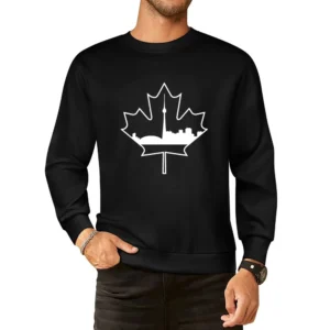 Toronto Skyline Silhouette In Maple Leaf Canadian European Size Pullover Sweater