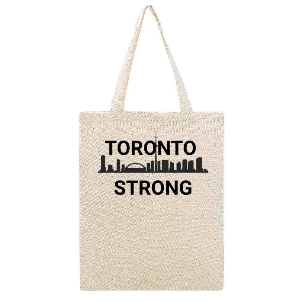 Toronto Strong T-shirt Beige Canvas Tote Shopping Bag