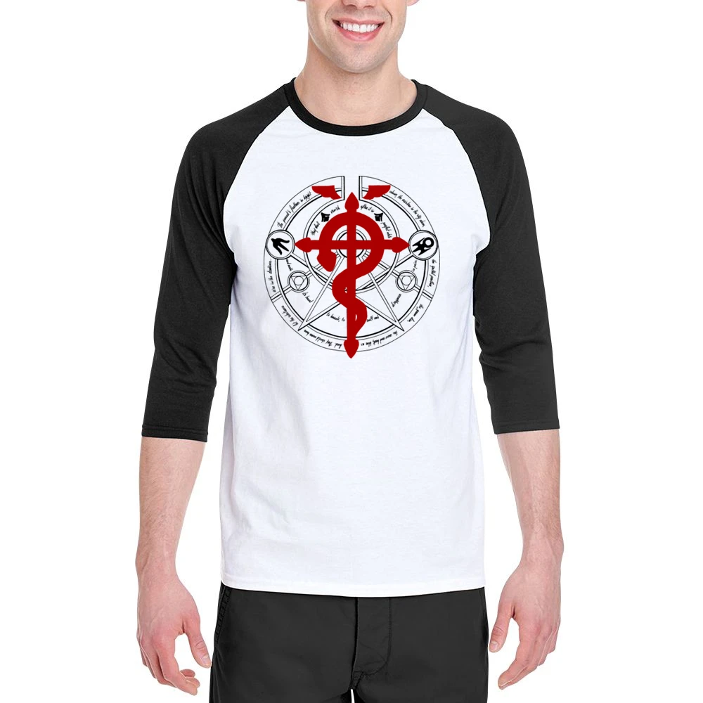 Transmutation circle alchemy Fullmetal Alchemist anime manga Men 3/4 Sleeve T-Shirt