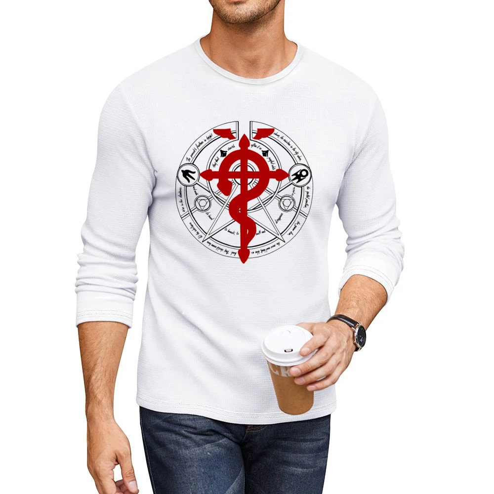 Transmutation circle alchemy Fullmetal Alchemist anime manga Men CrewNeck Long Sleeve T-Shirt