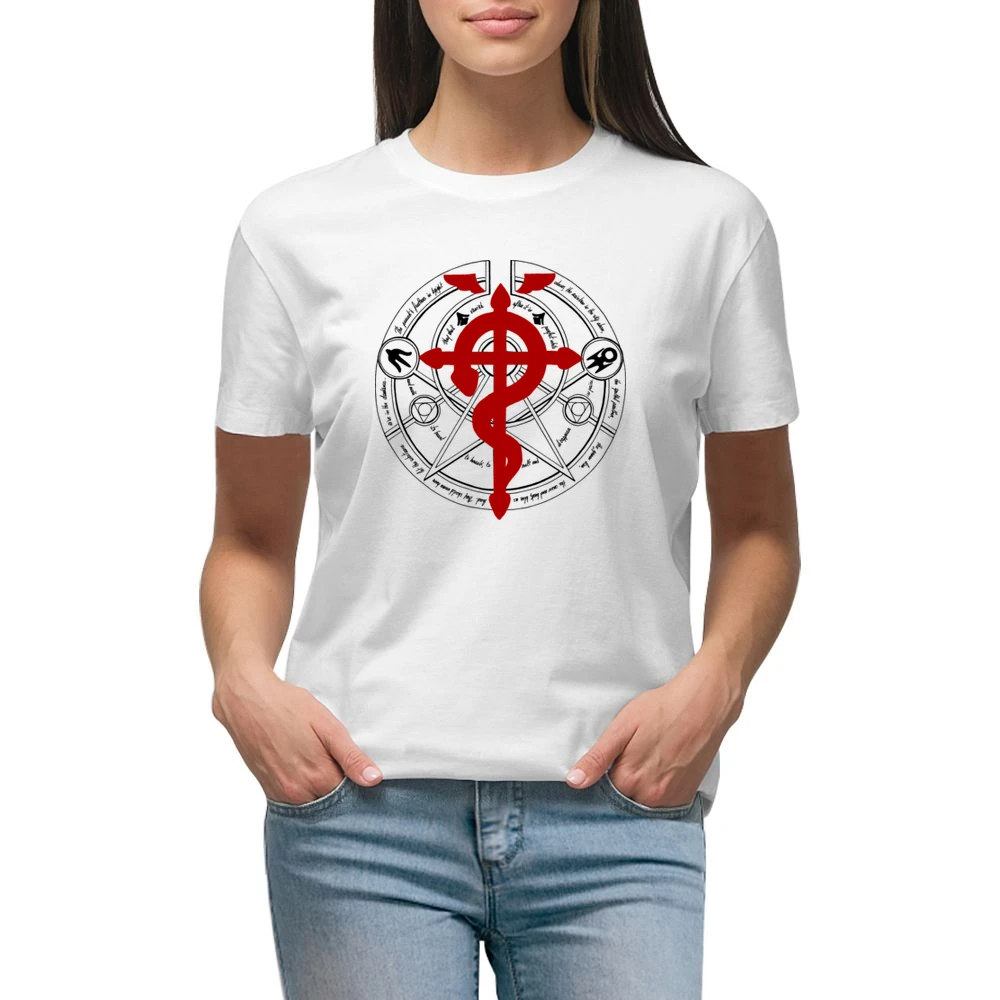 Transmutation circle alchemy Fullmetal Alchemist anime manga Premium Women Ladies T-shirt
