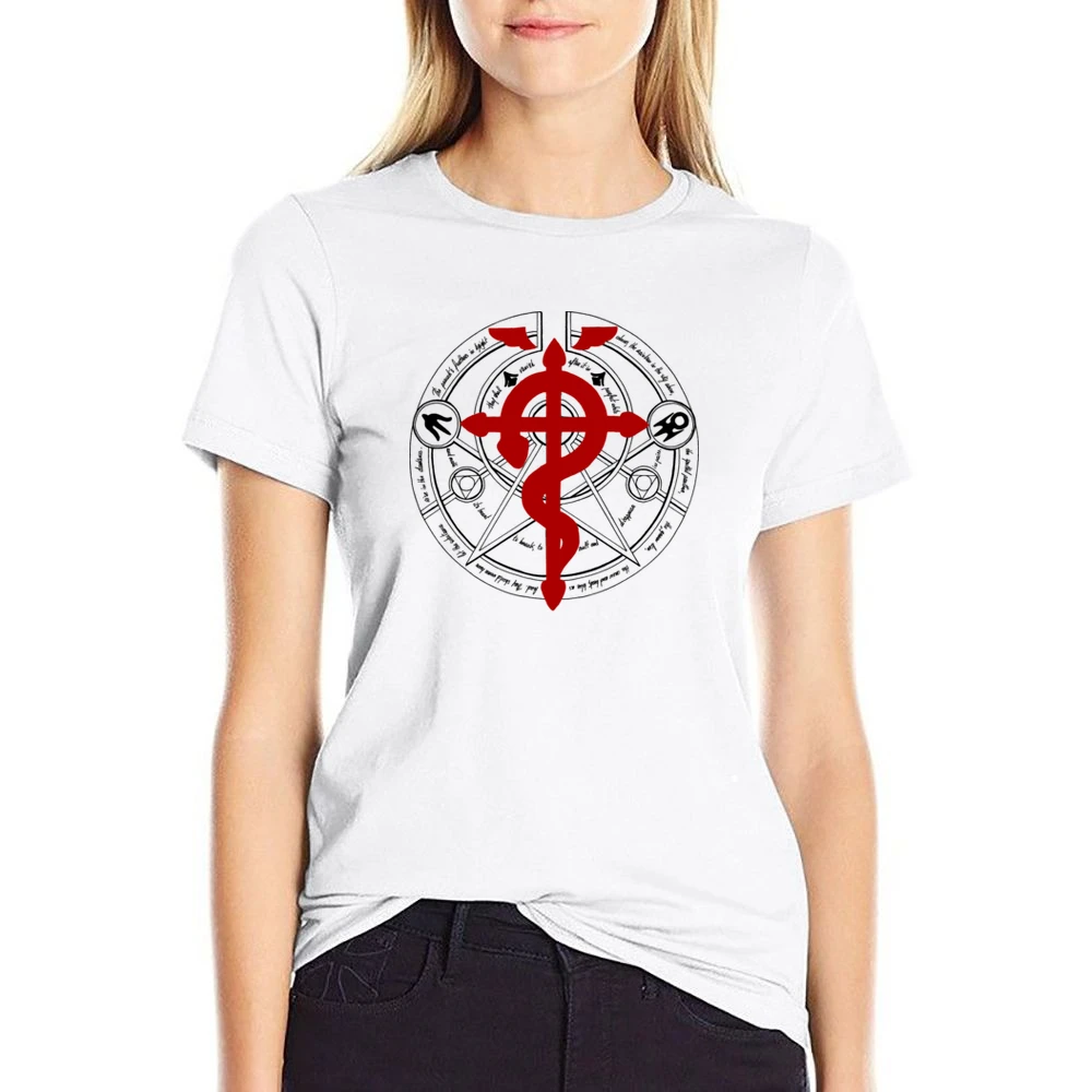 Transmutation circle alchemy Fullmetal Alchemist anime manga US Size Women Ladies T-shirt