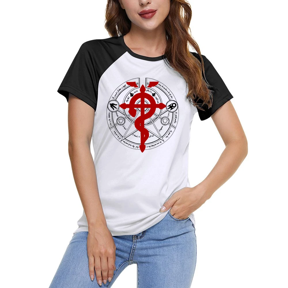 Transmutation circle alchemy Fullmetal Alchemist anime manga Women Ladies Short Sleeve T-Shirt