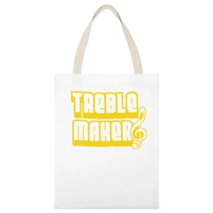 Treble Maker Pitch Perfect Popular Graphic Movie Tee Shirt White Canvas Tote Shopping Bag