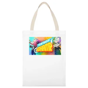 Trombone Champ Distressed Look White Canvas Tote Shopping Bag