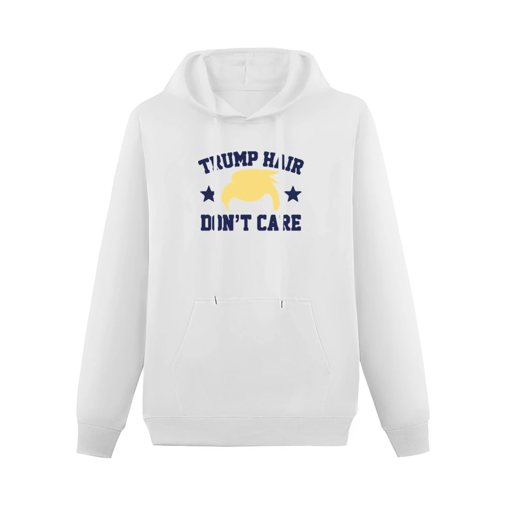 Trump Hair Dont Care Funny Donald Trump American Political Campaign Gr Men Hoodie With Pocket
