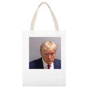 Trump Mugshot White White Canvas Tote Shopping Bag