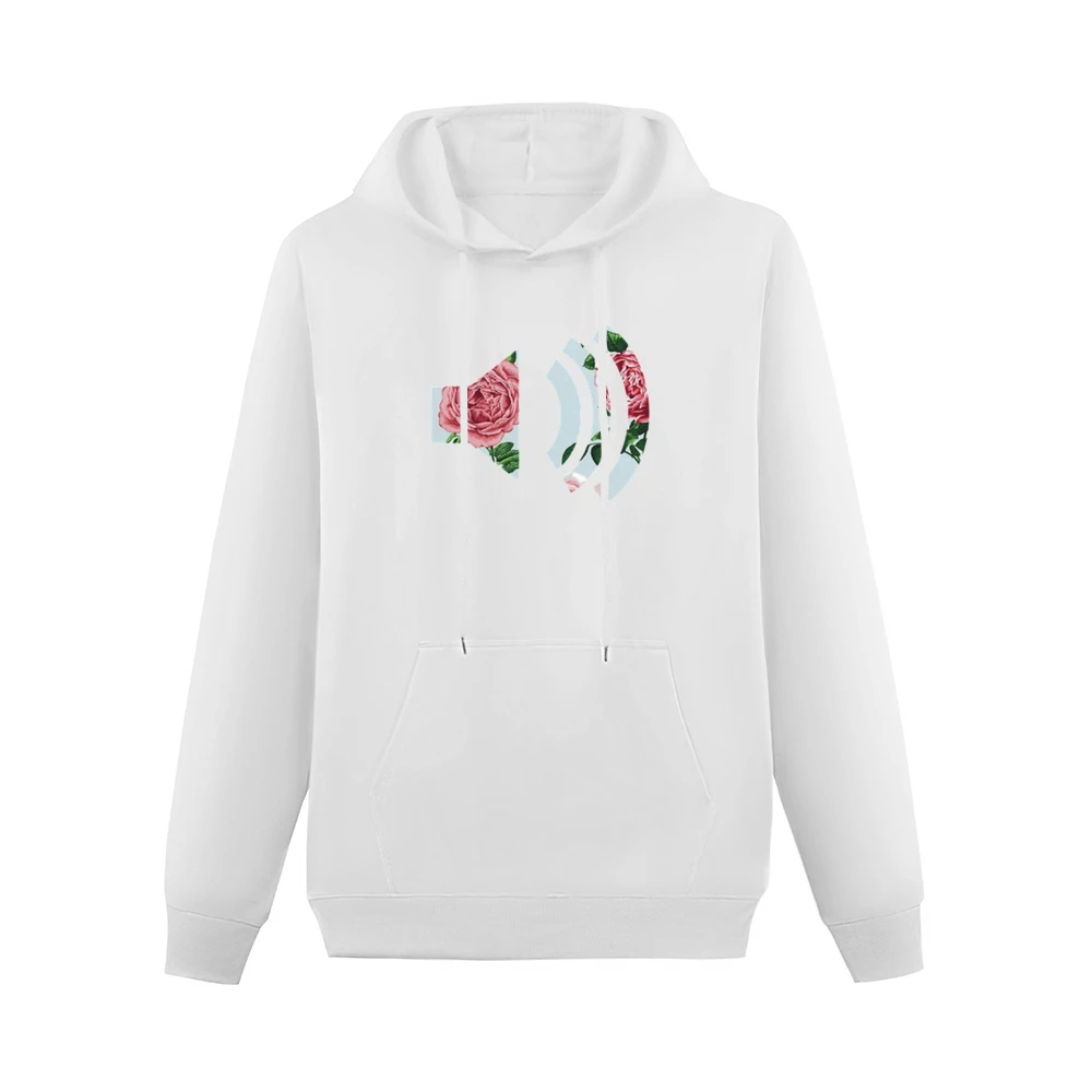 Turn Up The Music Flowers Fun Graphic Tee Shirt Men Hoodie With Pocket