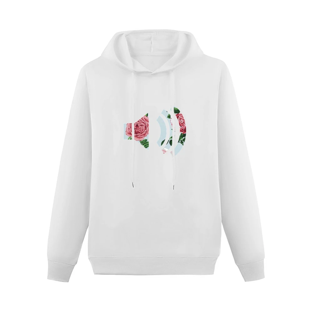 Turn Up The Music Flowers Fun Graphic Tee Shirt Men Hoodie Without Pocket