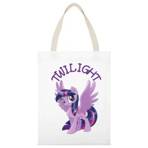 Twilight My Little Pony White Canvas Tote Shopping Bag