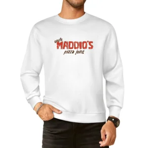 Uncle Maddios Pizza Joint Fast Food Restaurant Distressed Look European Size Pullover Sweater