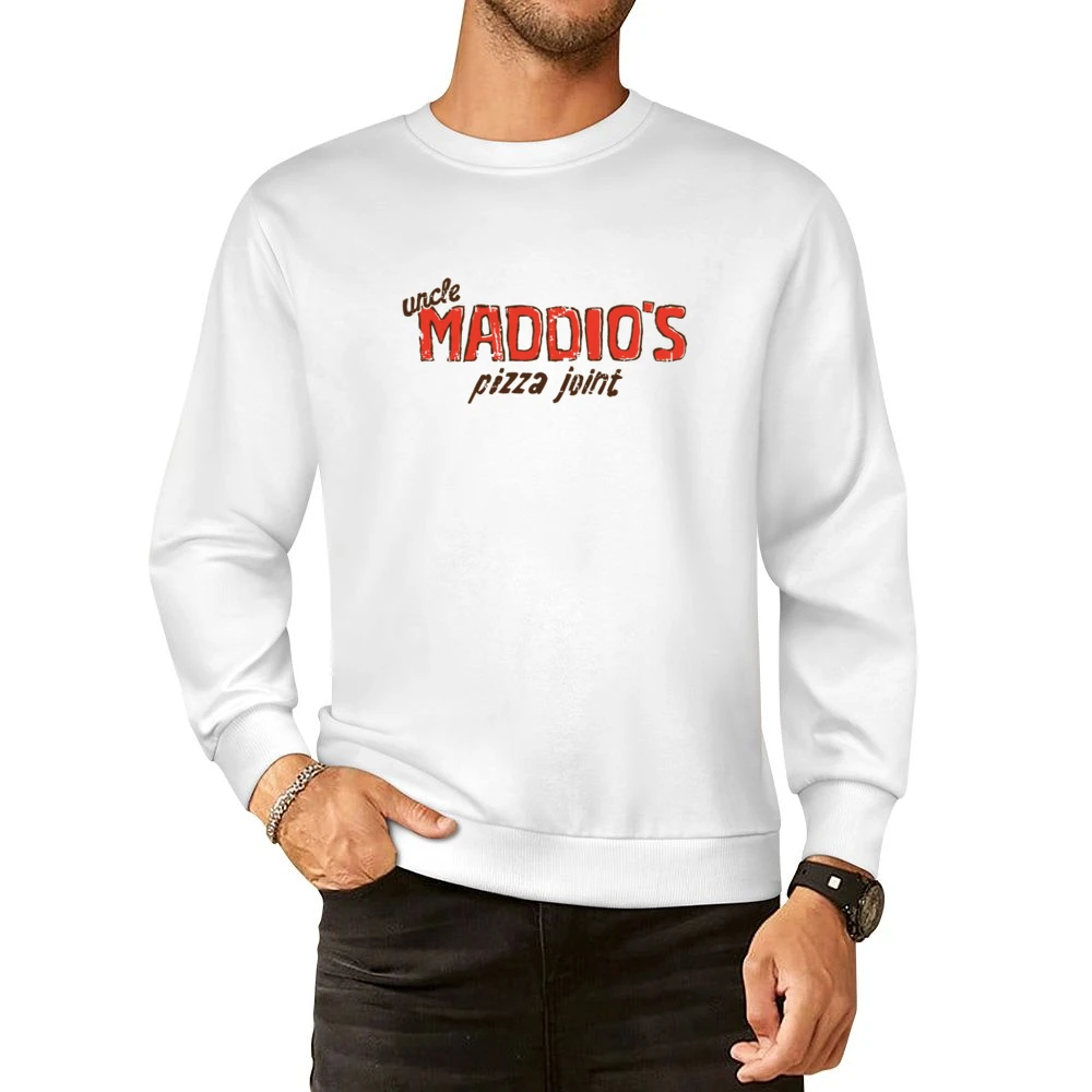 Uncle Maddios Pizza Joint Fast Food Restaurant Distressed Look European Size Pullover Sweater