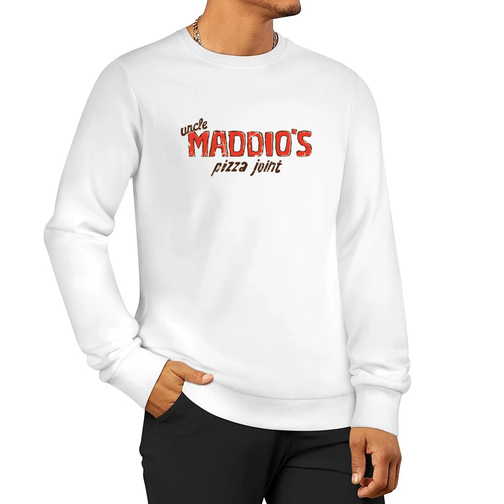 Uncle Maddios Pizza Joint Fast Food Restaurant Distressed Look Men Pullover Sweatshirt
