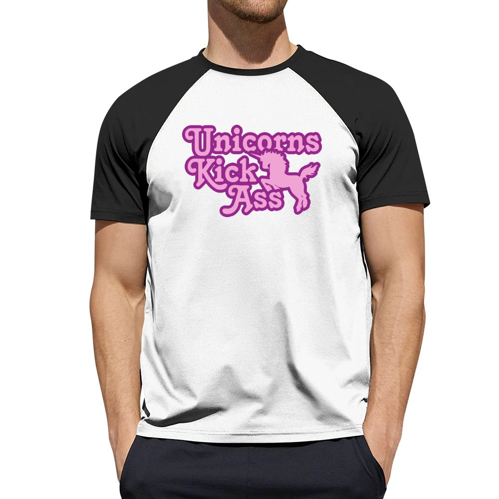 Unicorns Kick Ass Funny Cool Retro Men Short Sleeve T-Shirt