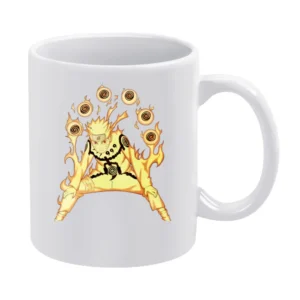 Uzumaki Naruto Sage Mode Nine Tails Chakra Kurama kyuubi anime manga T White Mug