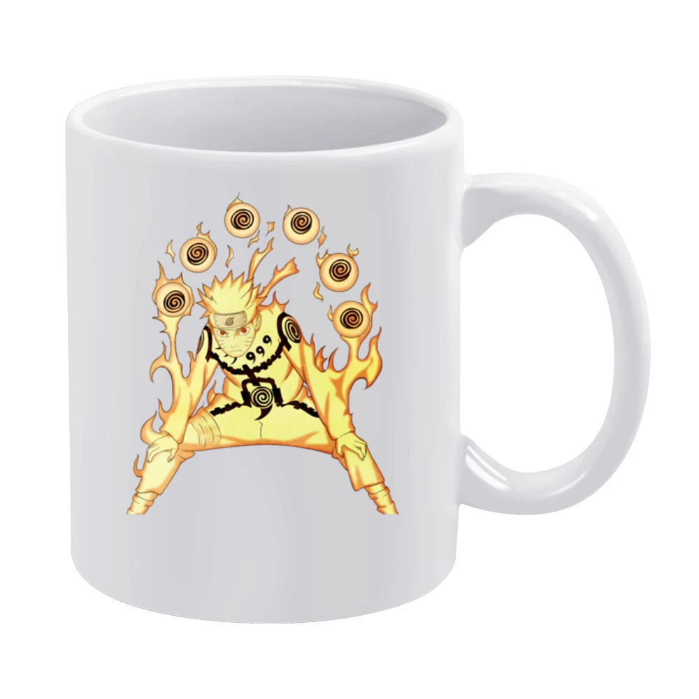 Uzumaki Naruto Sage Mode Nine Tails Chakra Kurama kyuubi anime manga T White Mug