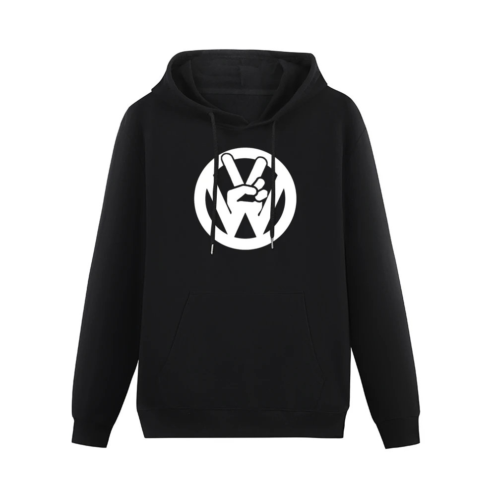 VW Peace Sign Fun Volkswagen Car Men Hoodie With Pocket