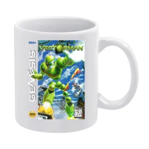 Vectorman Sega Genesis Old School Retro Video Game Fan Distressed T Sh White Mug