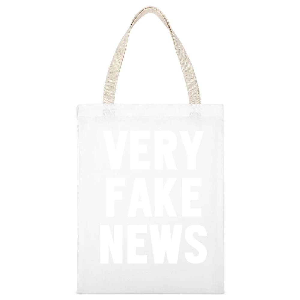 Very Fake News Funny Donald Trump Jr Controversial President Son Ameri White Canvas Tote Shopping Bag
