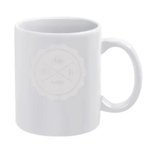 Vintage 2014 Moustache Bicycle Graphic Tee Shirt White Mug