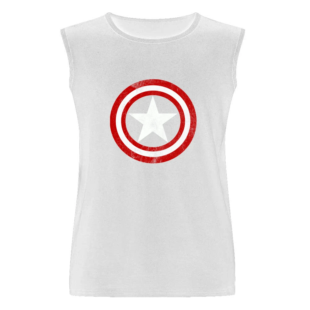 Vintage Captain America Graphic Tee Shirt Men Sleeveless T-Shirt