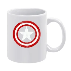 Vintage Captain America Graphic Tee Shirt White Mug