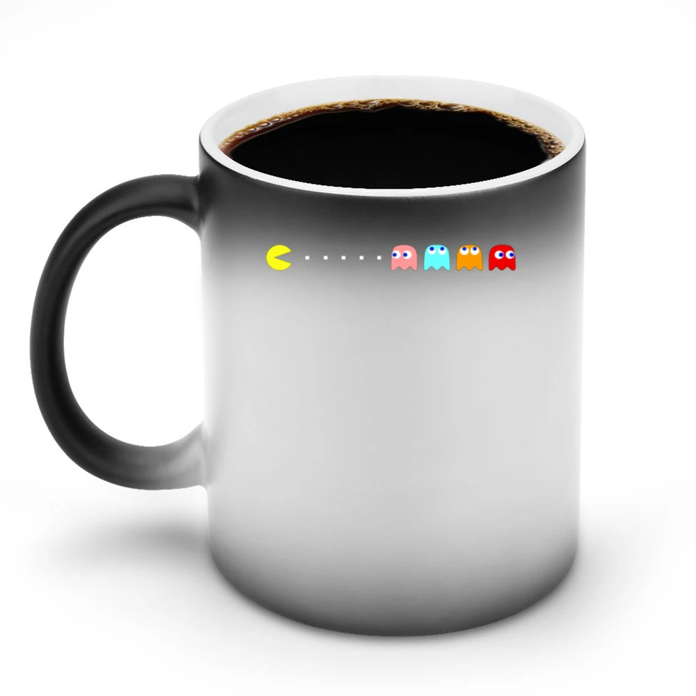 Vintage Pac Man Video Game Fun Graphic Tee Shirt Discoloration Mug