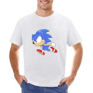 Vintage Sonic Video Game Fun Hedgehog Graphic Tee Shirt Asian Size Men T-Shirt