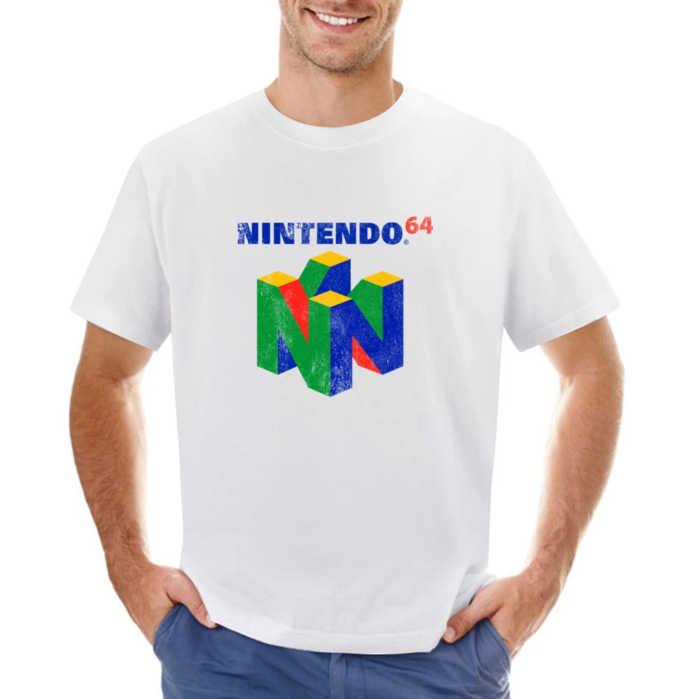 Vintage Style Nintendo 64 Distressed Logo Fun Video Game Graphic T Shi Asian Size Men T-Shirt