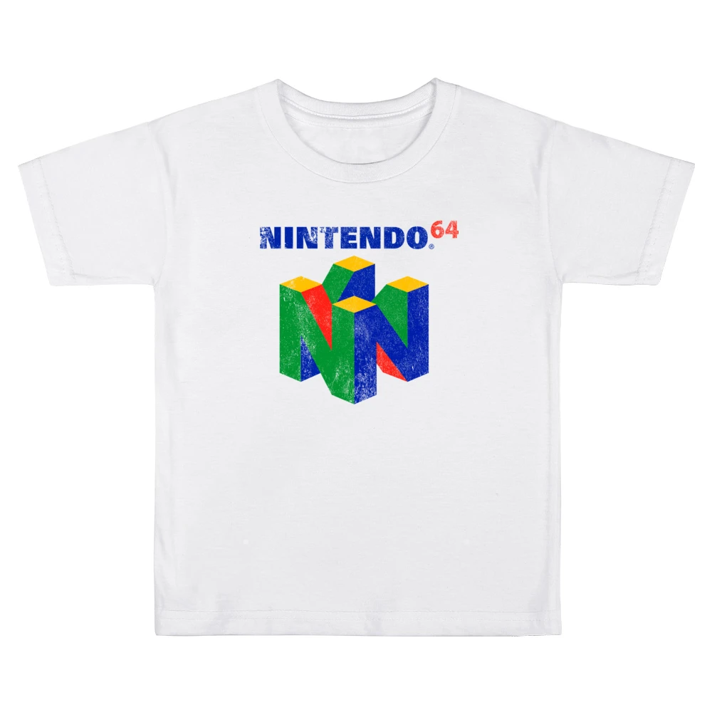 Vintage Style Nintendo 64 Distressed Logo Fun Video Game Graphic T Shi Kids Boys Girls T-Shirt