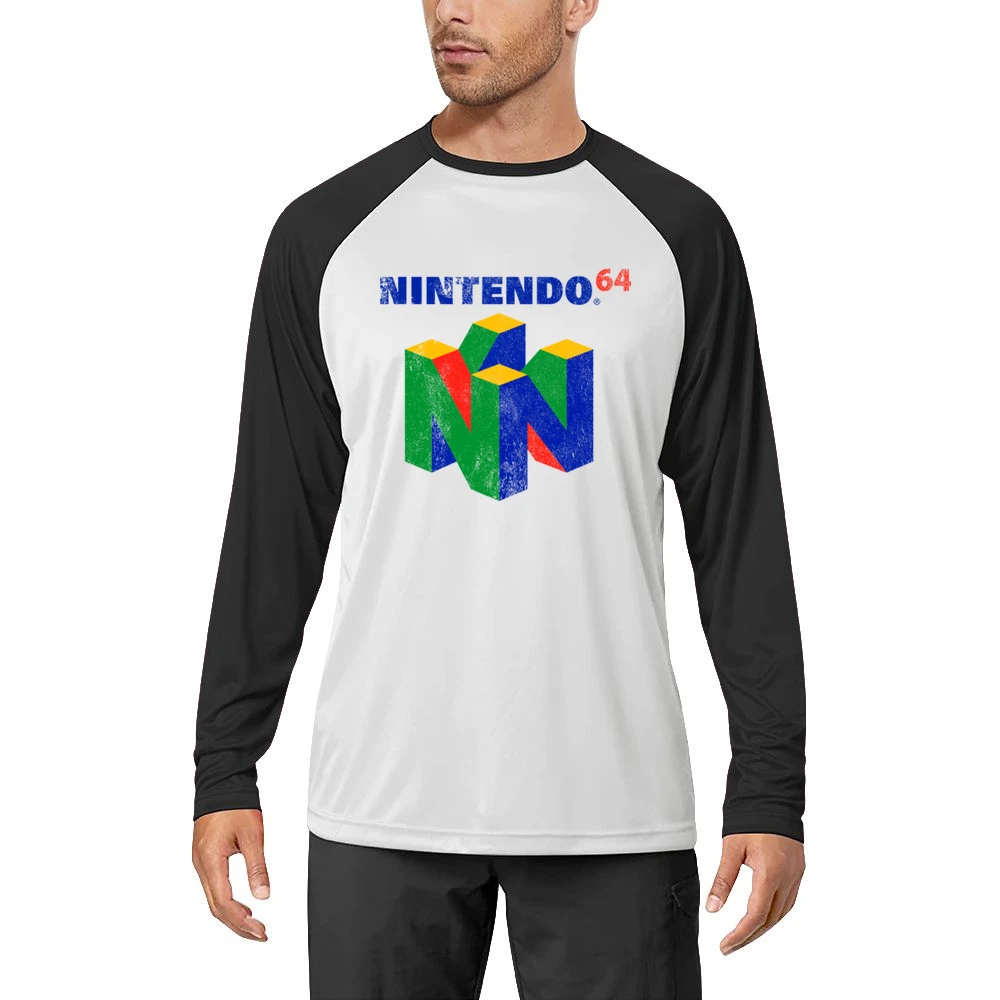 Vintage Style Nintendo 64 Distressed Logo Fun Video Game Graphic T Shi Men Long Sleeve T-Shirt