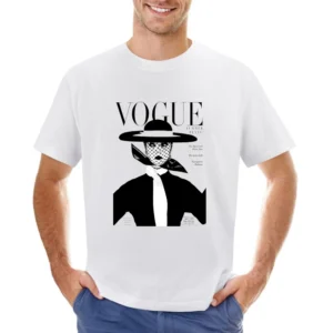Vintage Vogue Cover Magazine Graphic Tee Shirt Asian Size Men T-Shirt