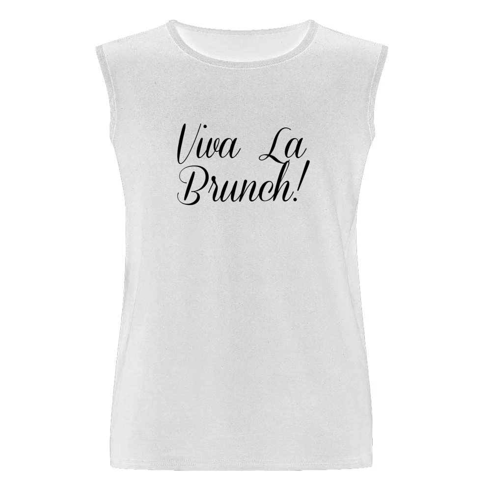 Viva La Brunch Fun Breakfast Lunch Food Graphic Men Sleeveless T-Shirt