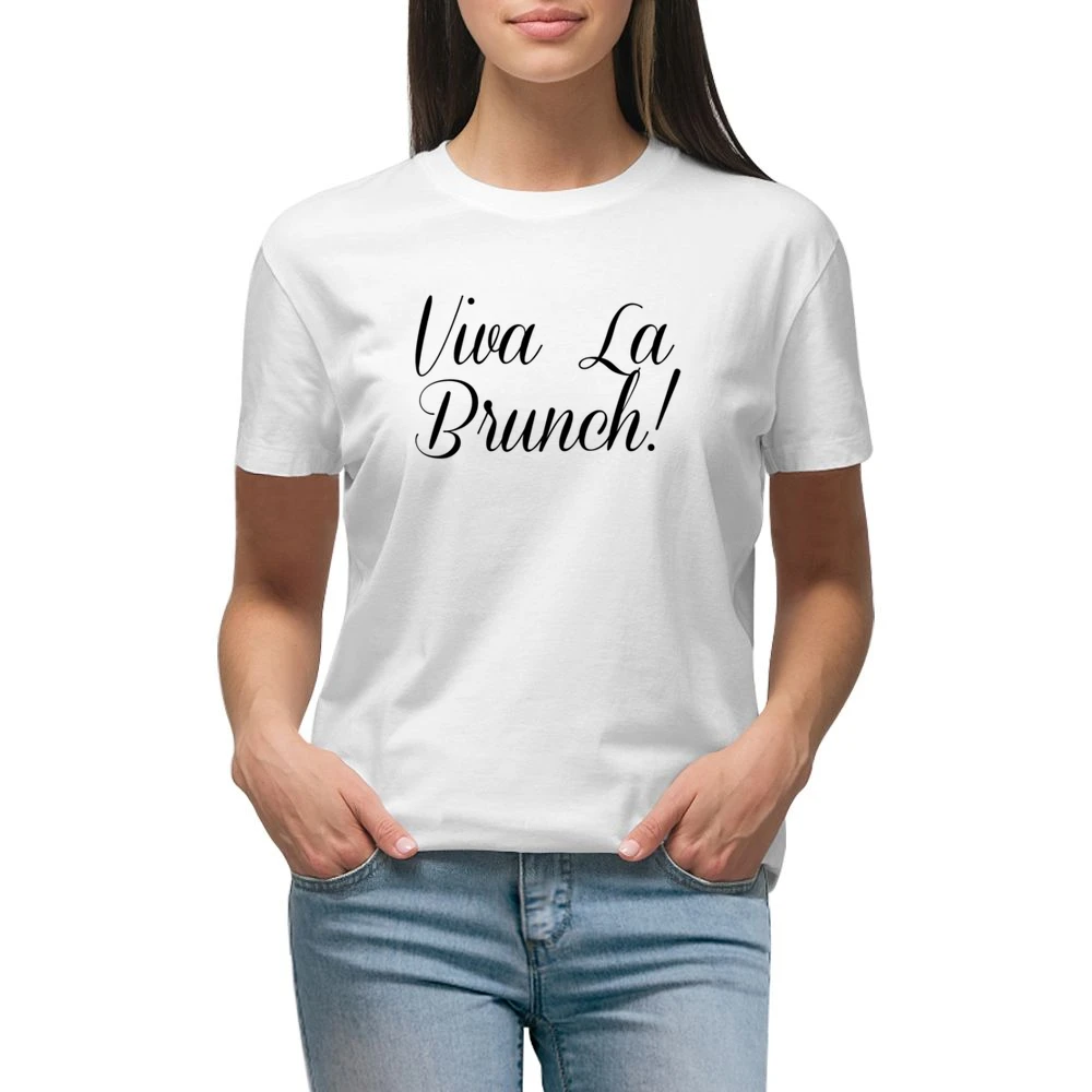 Viva La Brunch Fun Breakfast Lunch Food Graphic Premium Women Ladies T-shirt
