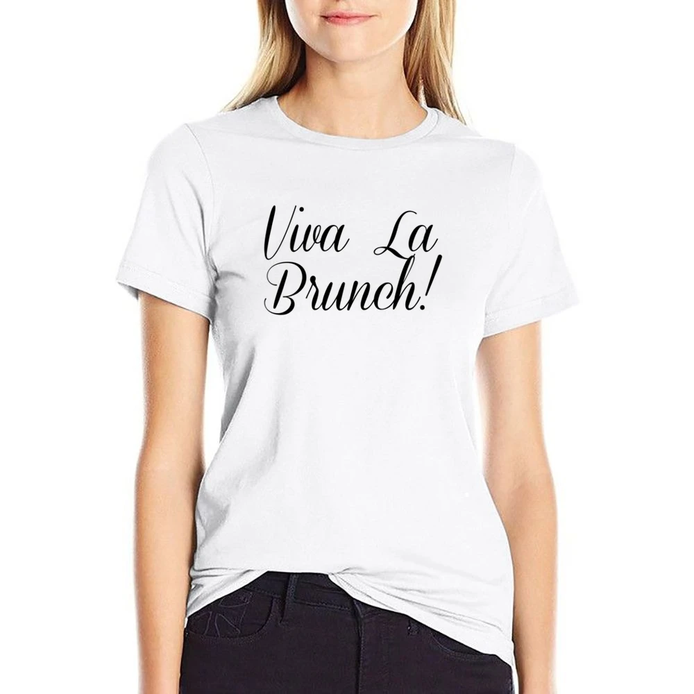 Viva La Brunch Fun Breakfast Lunch Food Graphic US Size Women Ladies T-shirt