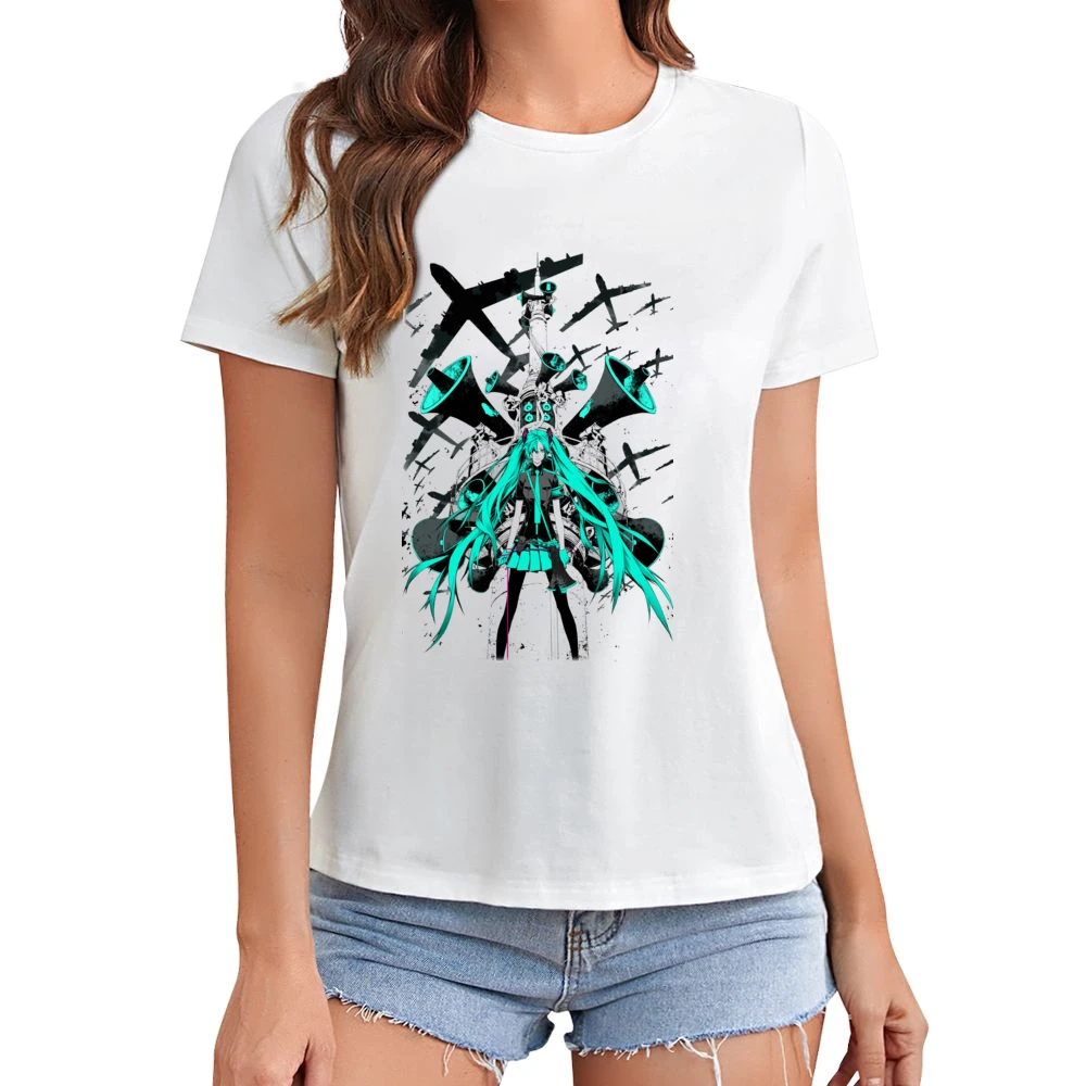 Vocaloid Music Style Asian Size Women Ladies T-shirt