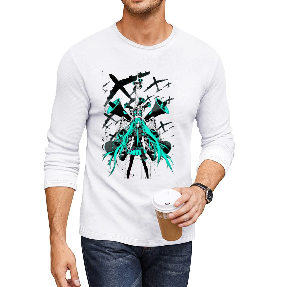Vocaloid Music Style Men CrewNeck Long Sleeve T-Shirt